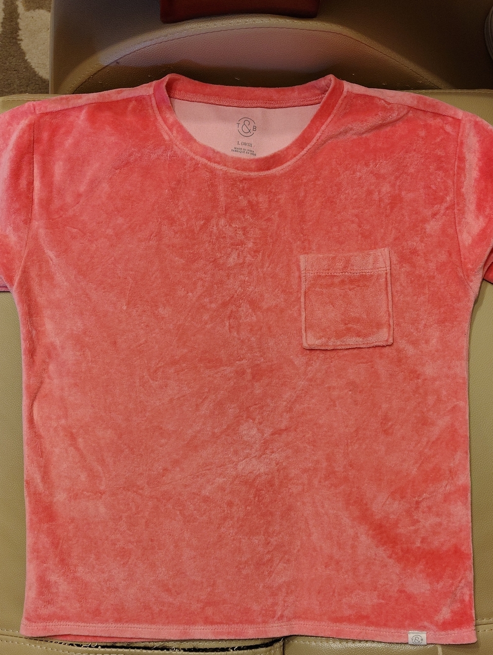 T&B  KIDS VELOUR TOP SIZE L(10-12)